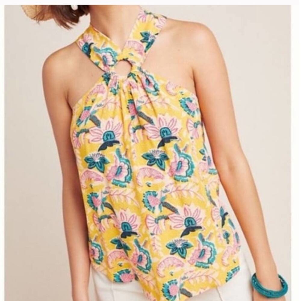 Anthropologie Maeve Mica Floral Sleeveless Top Size 4